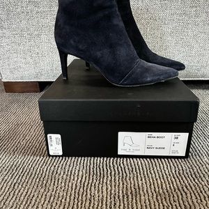 RAG AND BONE NAVY SUEDE BOOTIES 8